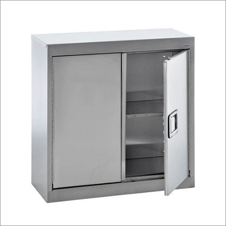 SS Cupboard - Stainless Steel, Customizable Dimensions | Sliding & Hinged Doors, Adjustable Shelves, Polished Finish, Maximum Storage Capacity