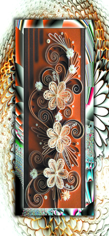 Brown And White 9D Paper Print