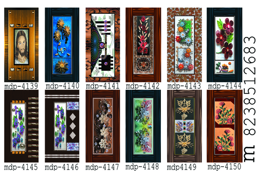 Designer Door Skin - Paper, 2-4 Feet Width x 5-7 Feet Height, Multi-Color | Customizable Design, Waterproof, Durable Finish, Attractive Flower and Portrait Patterns