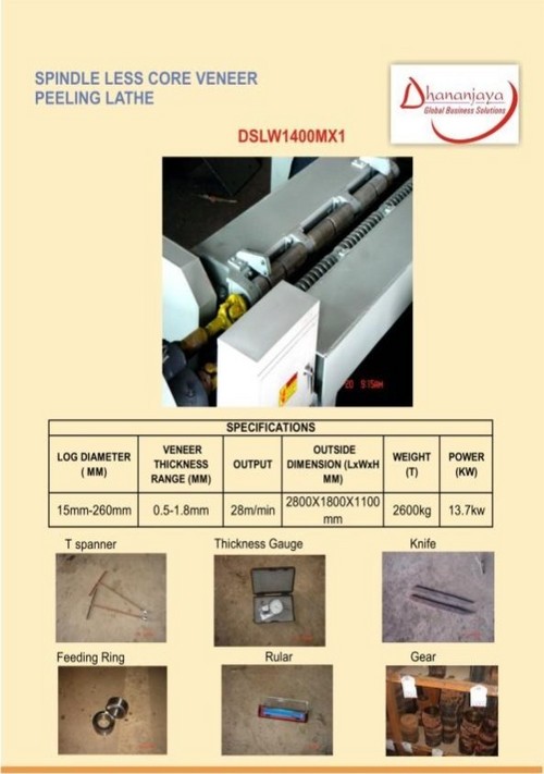 Spindle Less Core Veneer Peeling Lathe machine