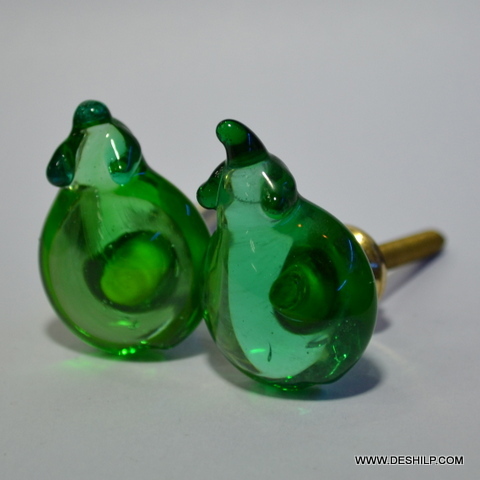 Green Decorative Glass Door Knobs