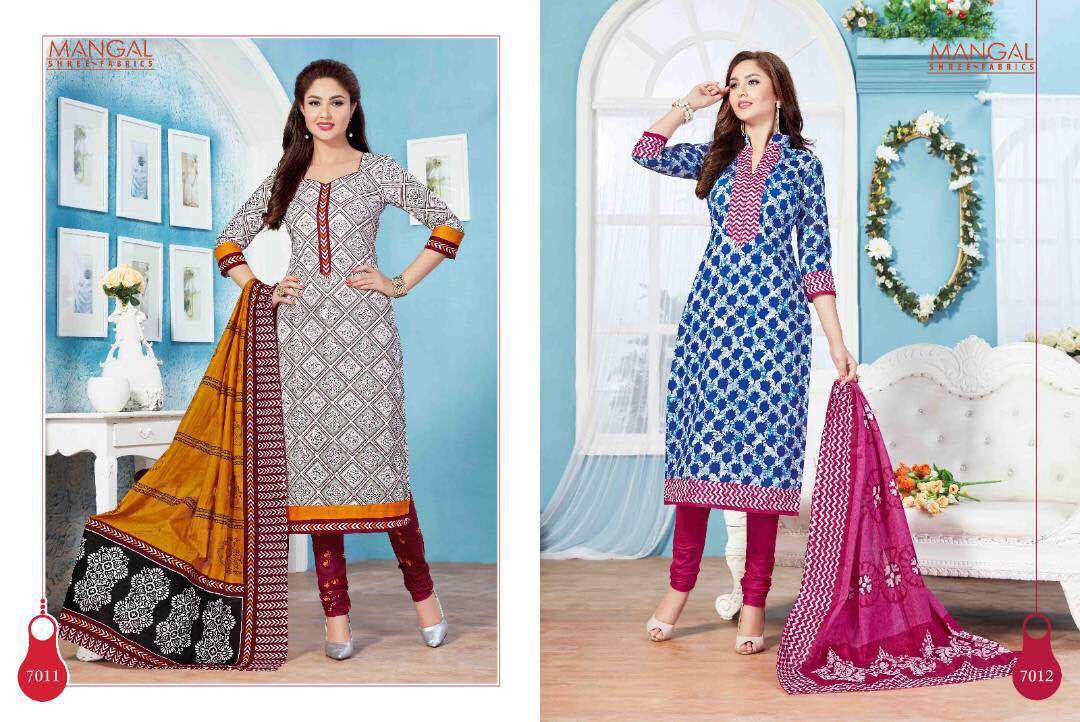 Cotton Printed Dress Materials Mangal Vol-7