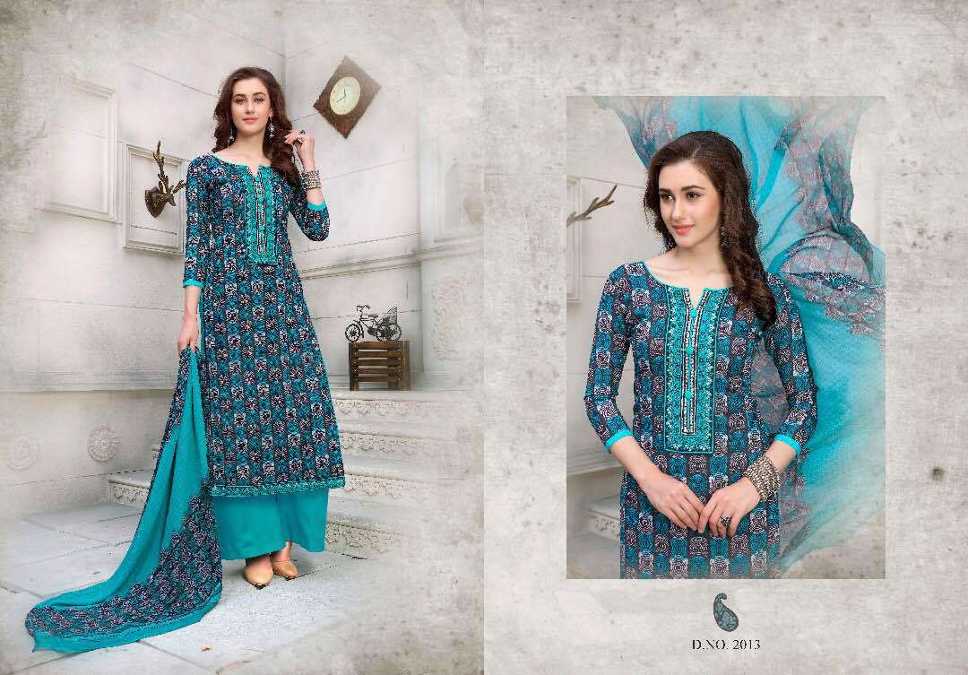 Dry Cleaning Cotton Work Suits With Chiffon Dupatta Mcm Farhaa