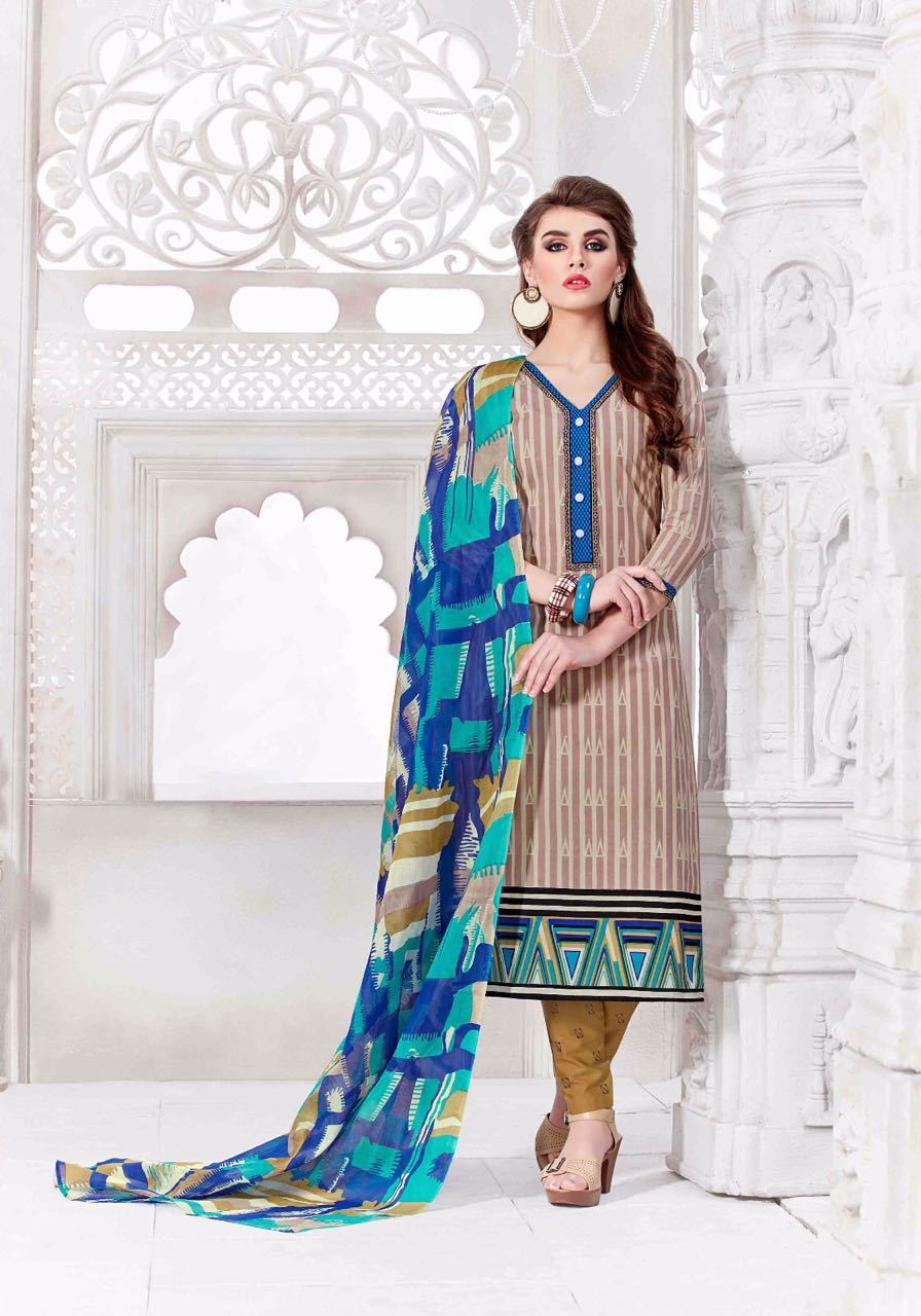 Cotton Dress Material - Printed Design | Exclusive Style, Vibrant Colors, Durable Fabric