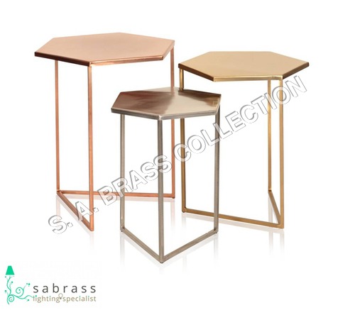 Handmade Hexa Nesting Side Table S/O  03 Pcs