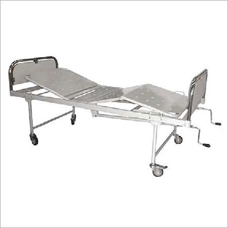 Hospital Fowler Bed - Durable Steel, 198 L x 90 W x 60 H cms | Epoxy Powder Coated Finish, Four Sections, Safety Side Rails, 10cm Castor Wheels with Two Brakes