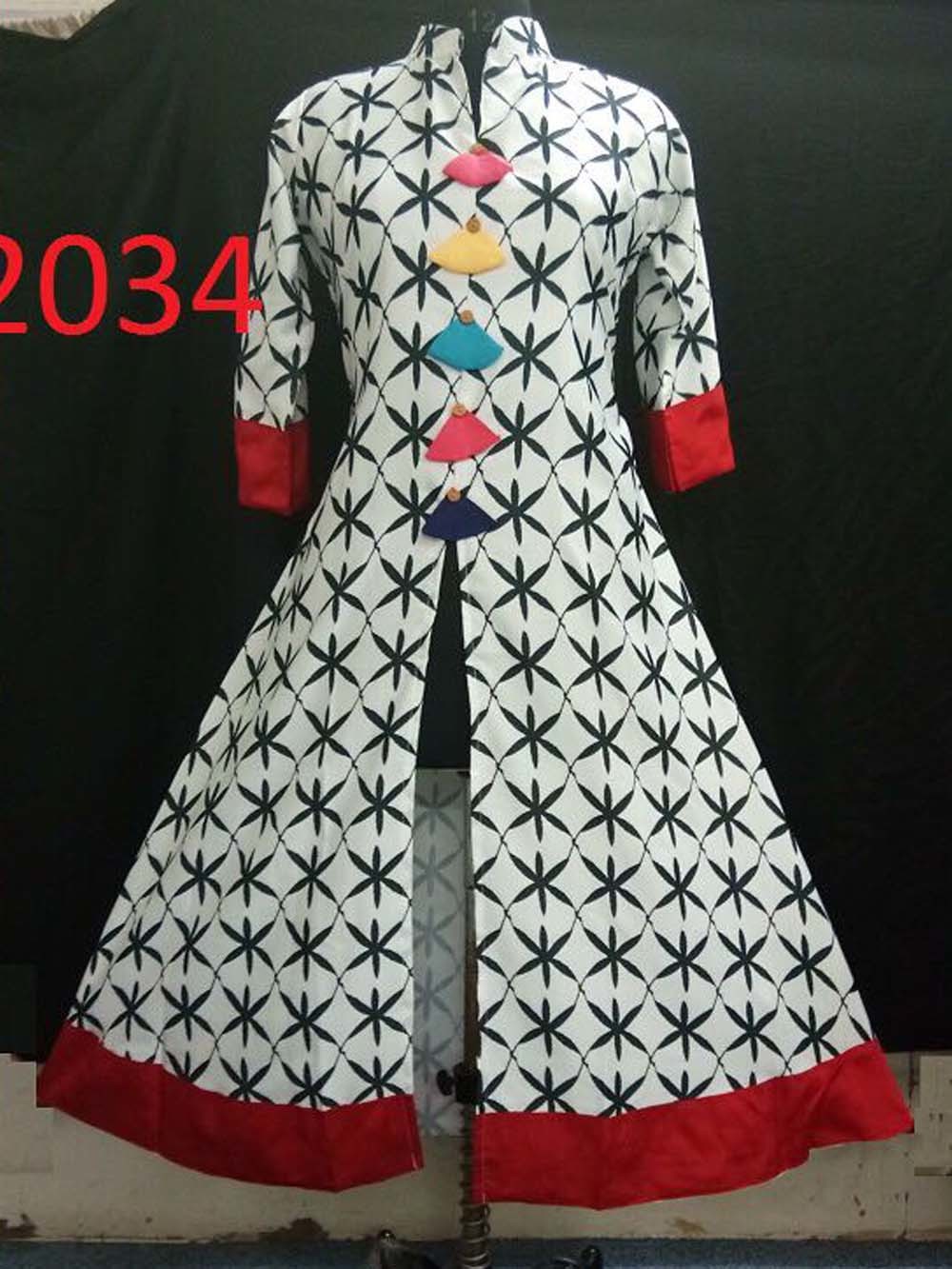 Fancy Kurties - Cotton Jarman Slab Mix, Sizes L-xxl, Multi Color, Digital Print