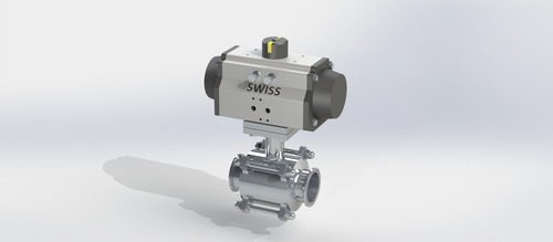 एक्ट्यूएटर ऑपरेटेड 3 पीसी बॉल वाल्व