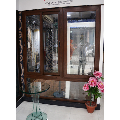 UPVC दो ट्रैक स्लाइडिंग विंडो