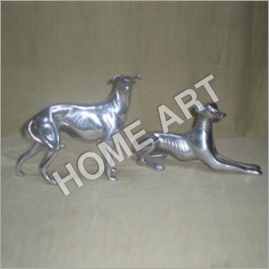 एल्यूमिनियम ग्रेहाउंड कुत्ते का युग्म प्रतिमा