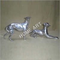 एल्यूमिनियम ग्रेहाउंड कुत्ते का युग्म प्रतिमा