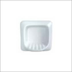 Ceramic Soap Dish - Wall Mounted, Square Shape, Elegant White Finish