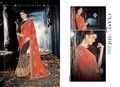 Brown Embroidery Work Designer Sarees