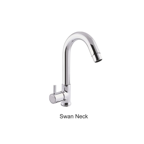 राउंड स्वान नेक ब्रास पिलर कॉक