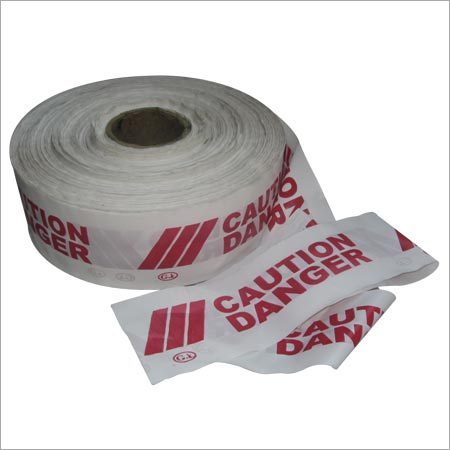 Barricading Tapes - PVC Material, 250m Length, Round Shape, White Color | Manual Functionality, Printed Warning Signal Pattern