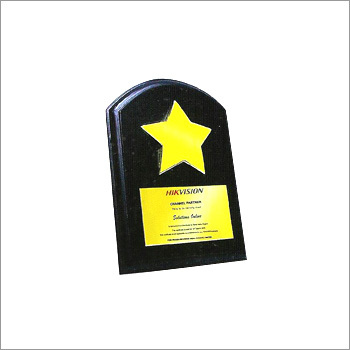 Star Performer - Wood/Resin, 8x6 Inches, Black | Elegant Design, 5-Point Star, Award Recognition