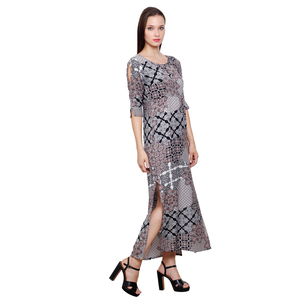 Women's Cotton A-line Maxi Dress - Half Sleeves, Round Neck, Vibrant  Printed Design | Soft, Comfortable Fabric For Casual Or Party Wear at Best  Price in Chennai