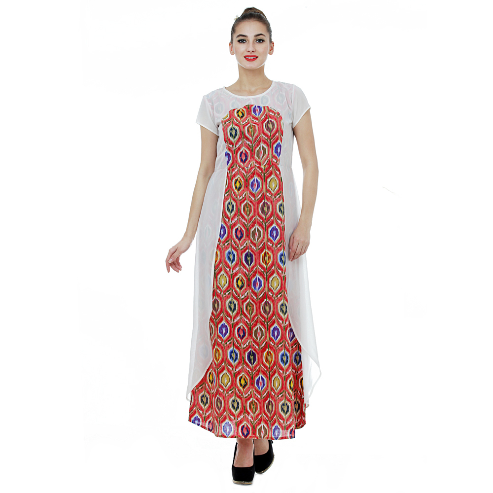 Women's Cotton Ikkat Print A-line Dress