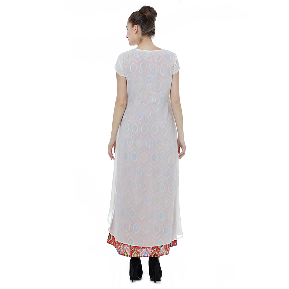 Women's Cotton Ikkat Print A-line Dress