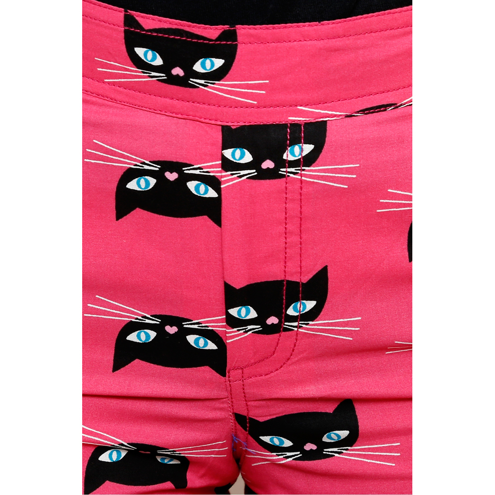 Blue Cotton Shorts In Ethnic Print
