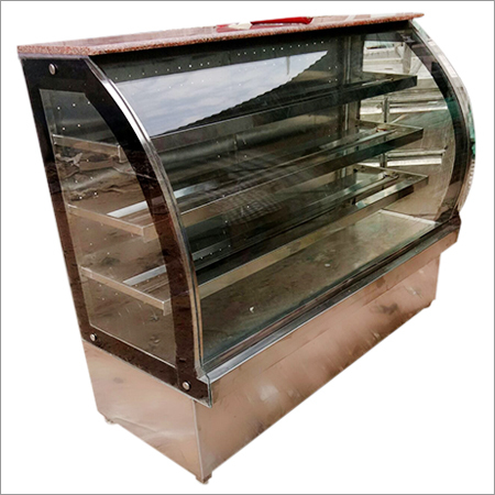 Stainless Steel C Glass Display Counter Height: 52 Inch (In)