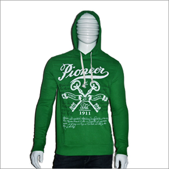 Green Mens Printed Hoodies