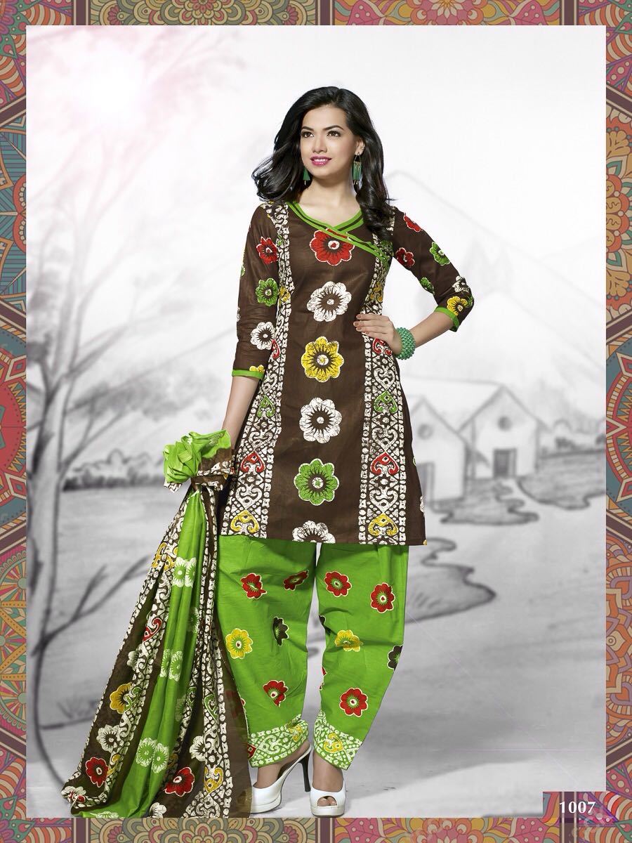 Heavy Cotton Fabric Dress Materials By Meenaxi Batik