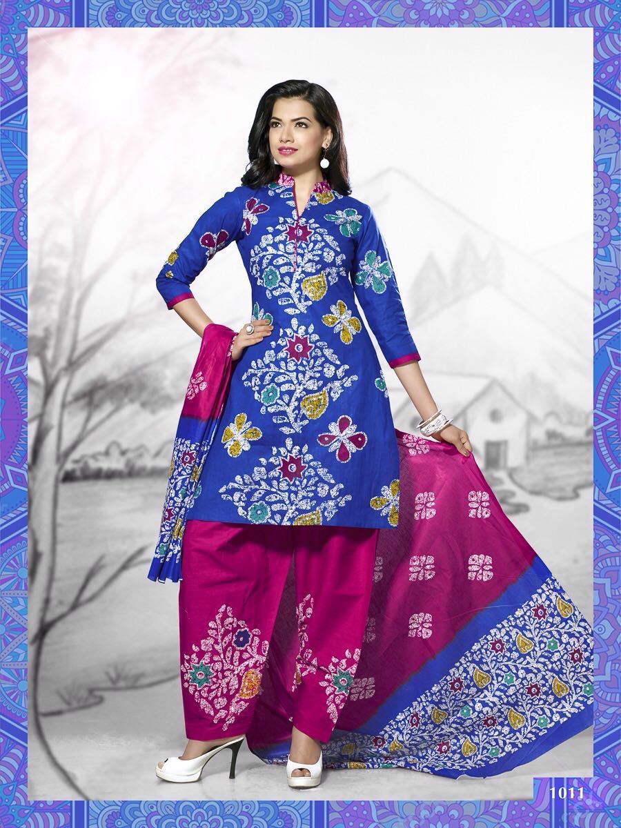 Heavy Cotton Fabric Dress Materials By Meenaxi Batik