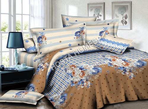 KOMFORT CREATIONS - Poly-Cotton King Size Double Bed Sheet Set | Floral Pattern, Multicolor, Includes Two Pillow Covers, Woven Design, 140 Thread Count