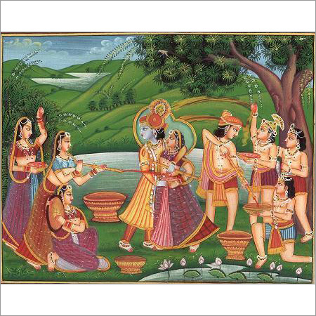 रेशम और कैनवास पर पेंटिंग्स