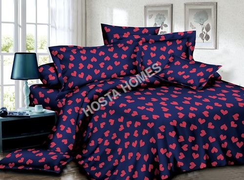 KOMFORT CREATIONS - Poly-Cotton King Size Striped Bed Sheet Set | Floral Printed Design with 2 Pillow Covers, 140 Thread Count, 2286x2540mm, Durable and Soft