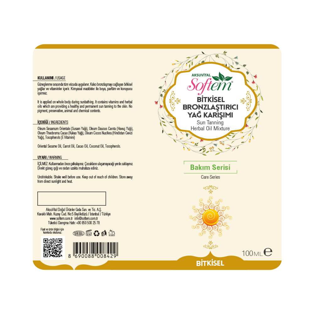 Waterproof Sun Tanning Oil Herbal Sun Protection Oils