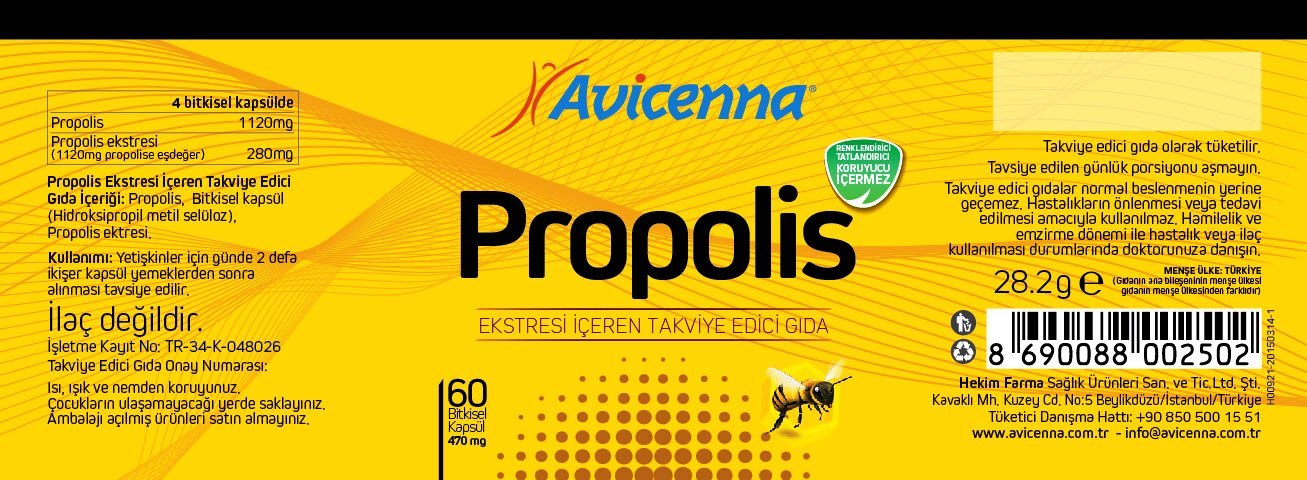 Bee Propolis Dosage Form: Tablet