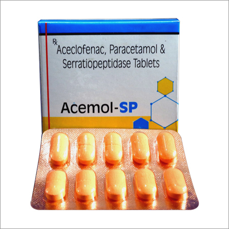 Aceclofenac Paracetamol Serratiopeptidase Tablet - 100 mg Aceclofenac, 325 mg Paracetamol, 15 mg Serratiopeptidase | Effective for Pain Relief, Anti-Inflammatory Action