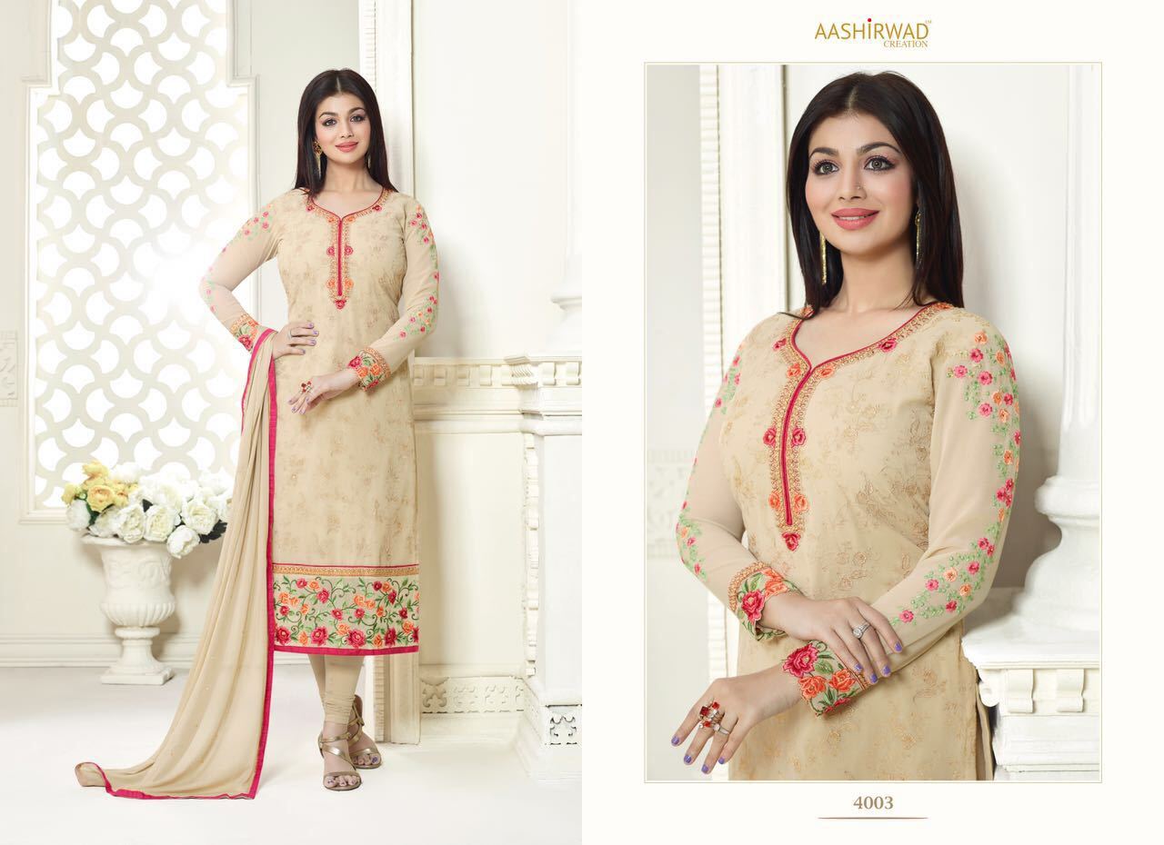Salwar Suit - Pure Georgette Top, Dull Santoon Bottom & Inner, Red Color, Nazneen Dupatta | Elegant Design, Comfortable Fit, Stylish Look