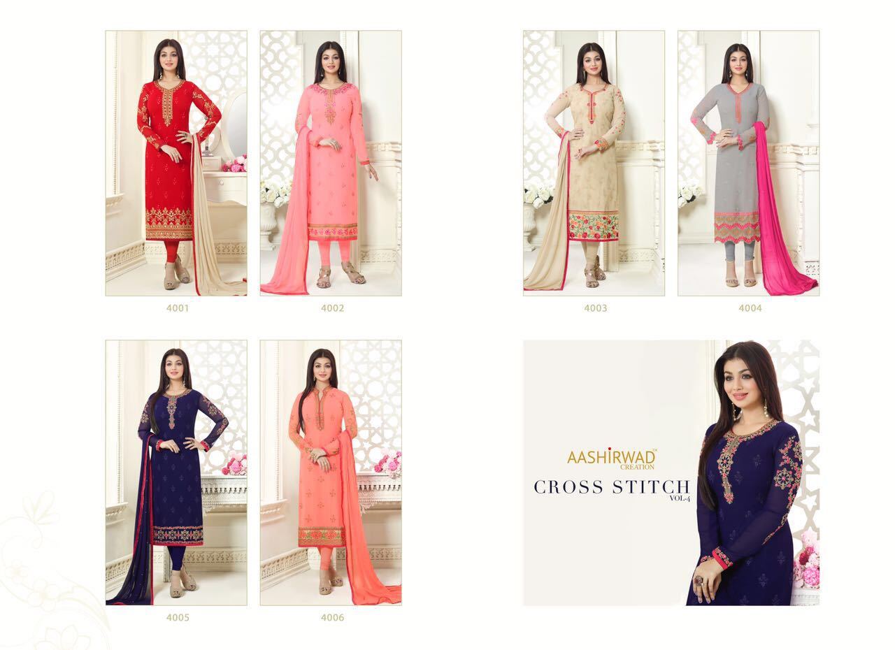 Salwar Suit - Pure Georgette Top, Dull Santoon Bottom & Inner, Red Color, Nazneen Dupatta | Elegant Design, Comfortable Fit, Stylish Look