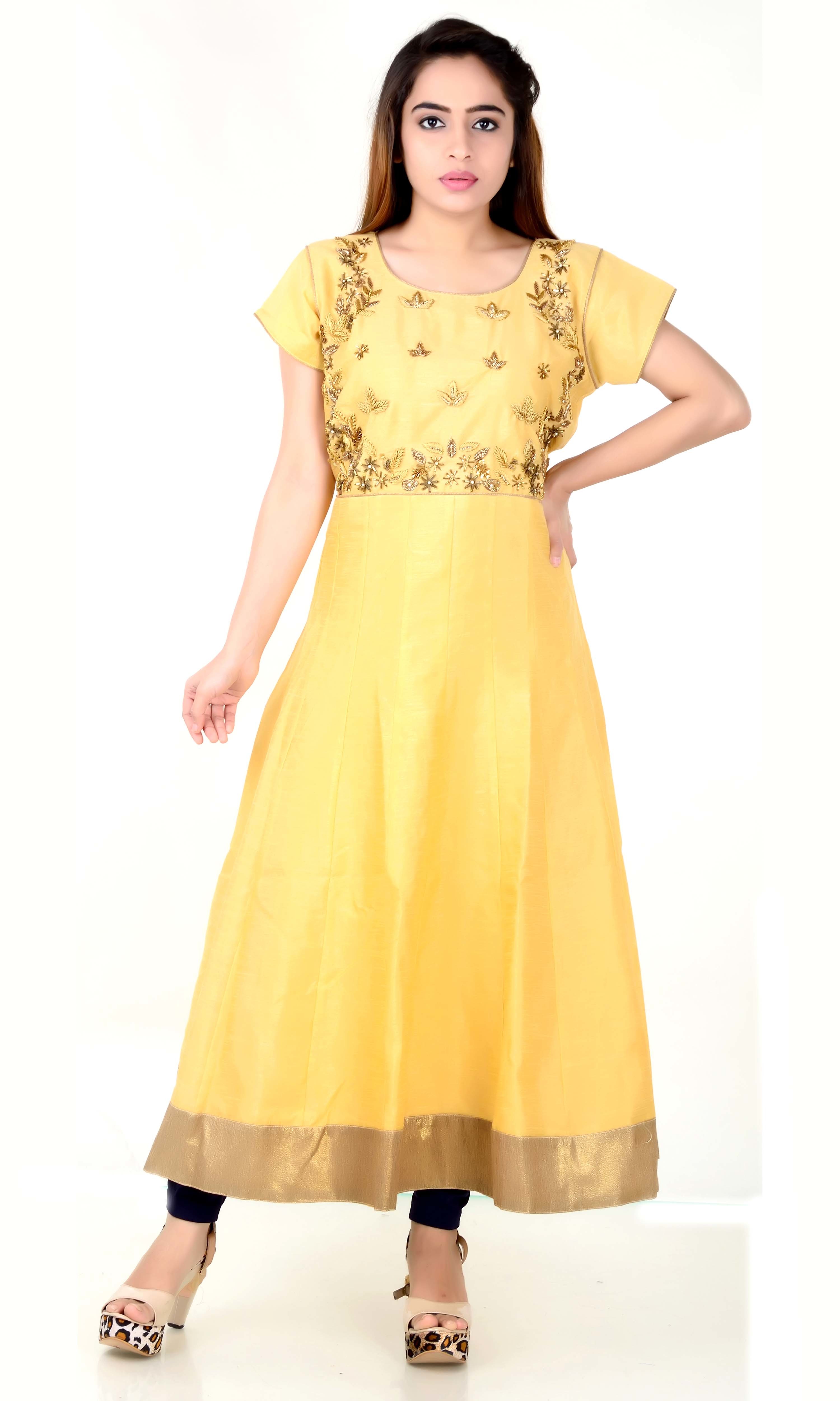Silk Beaded Anarkali Suits