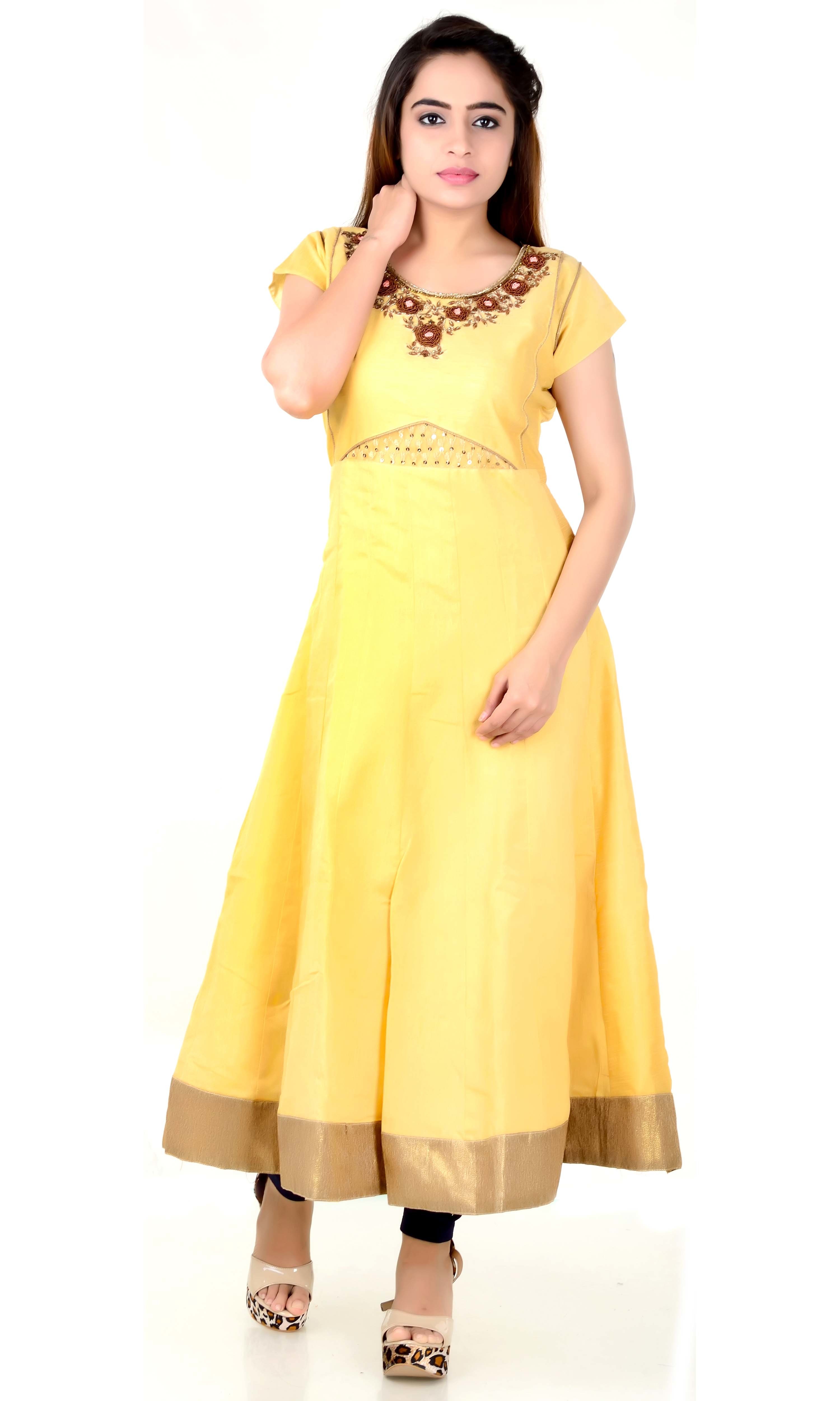 Silk Beaded Anarkali Suits