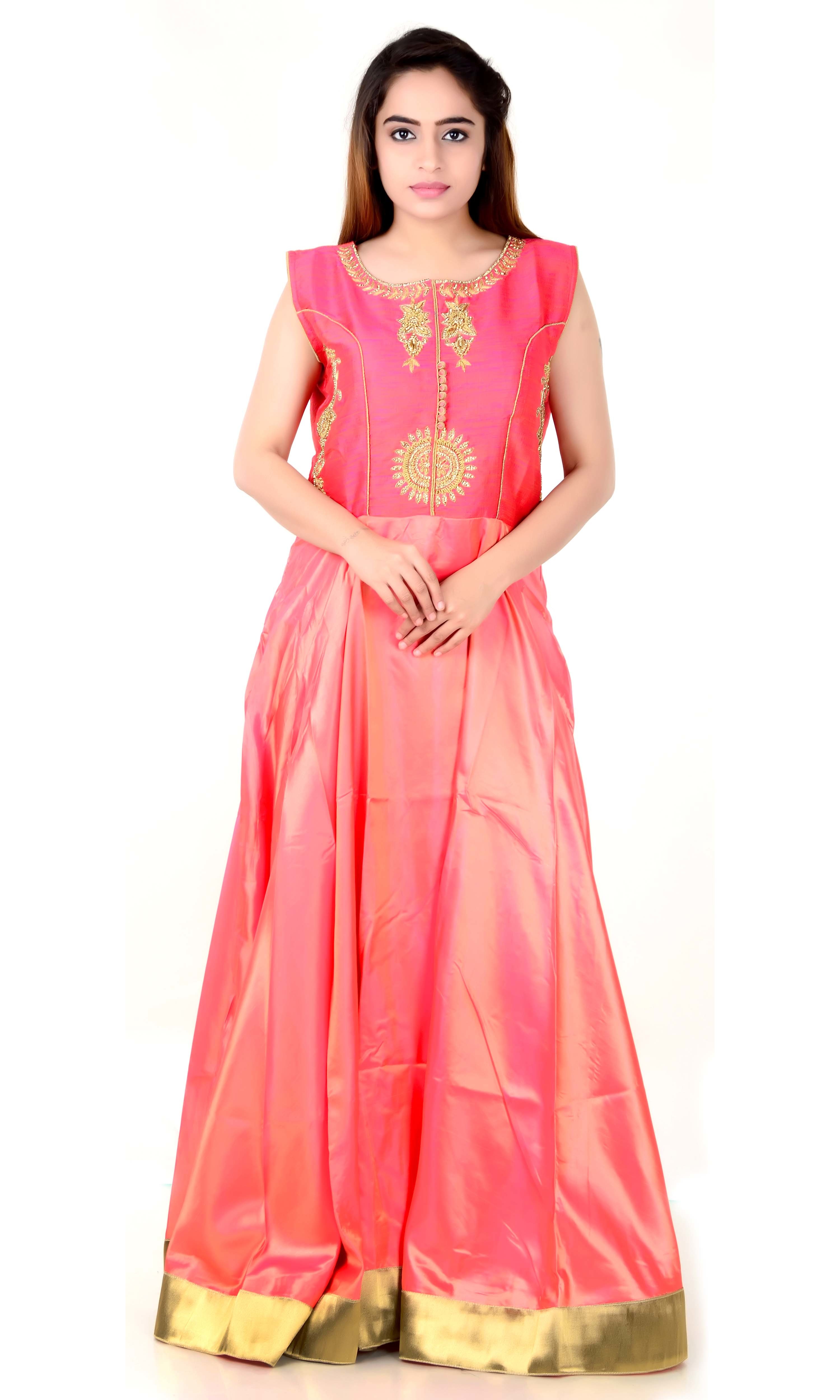 Silk Anarkali Suits Decoration Material: Beads