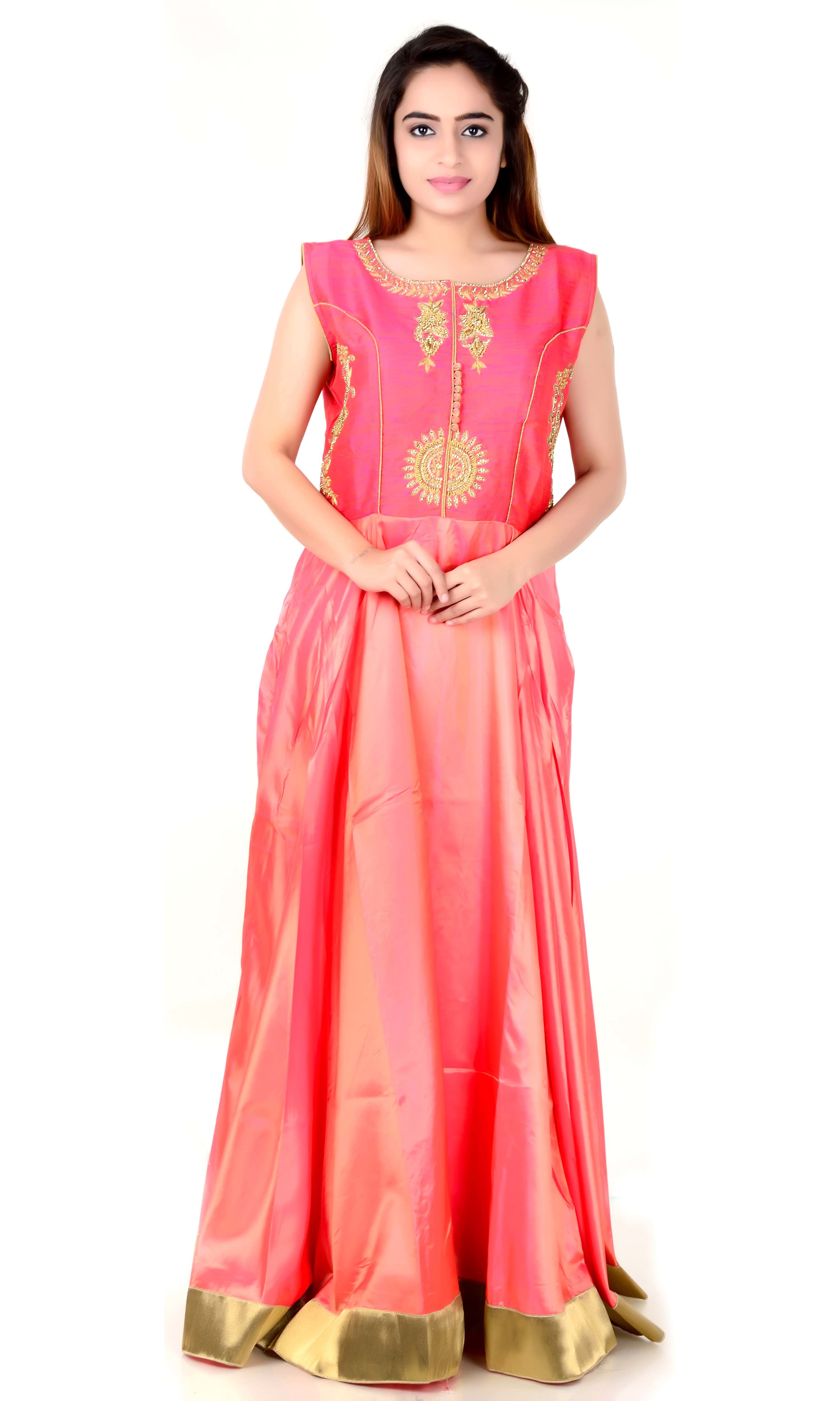 Silk Anarkali Suits Decoration Material: Beads