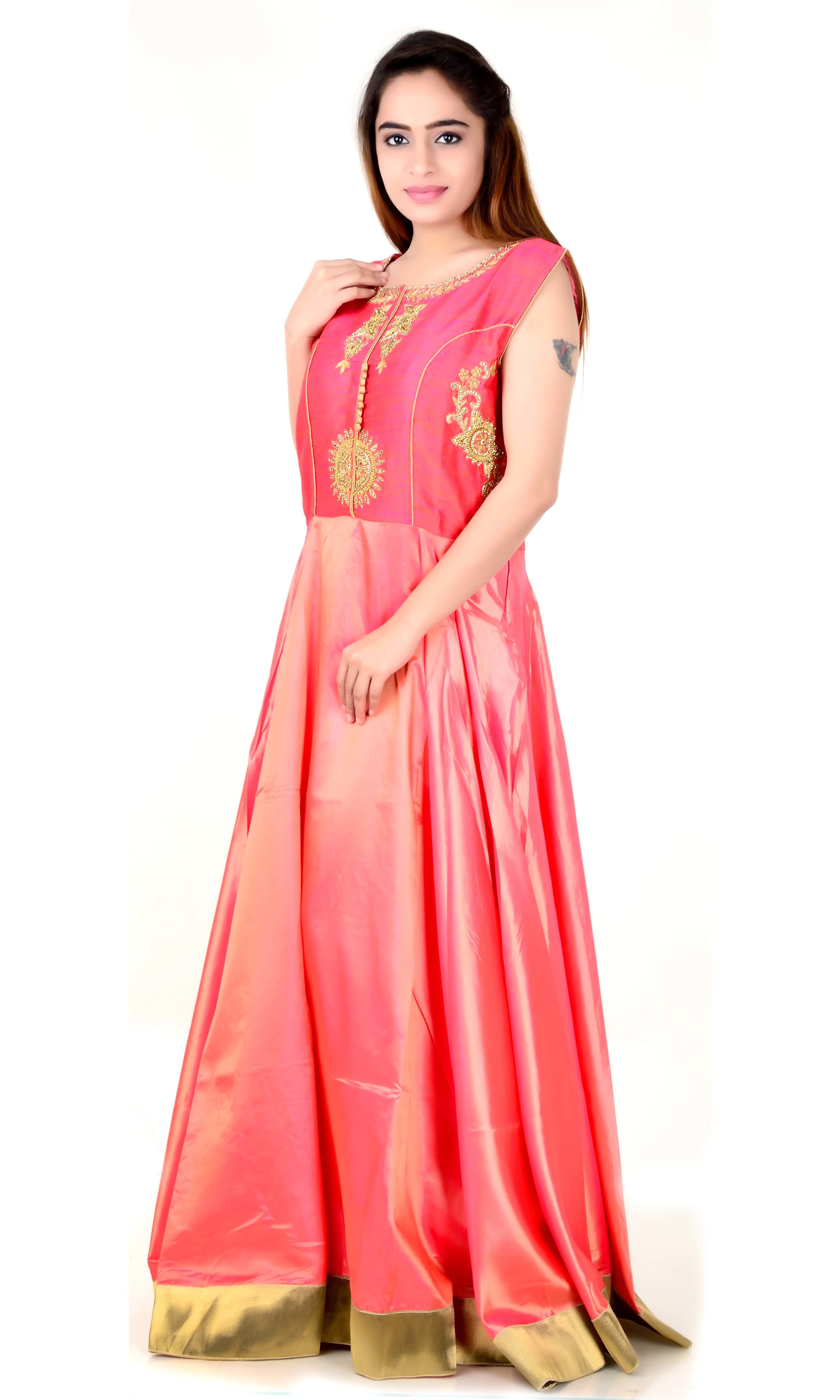 Silk Anarkali Suits Decoration Material: Beads