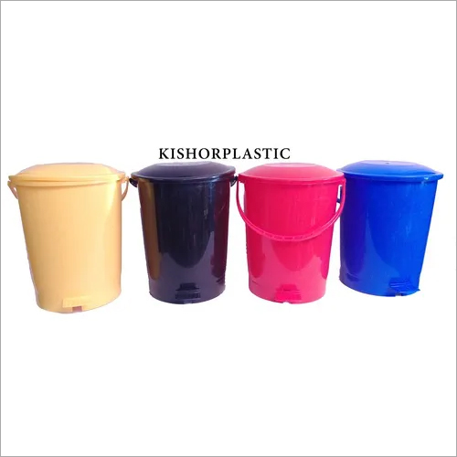 Plastic Biomedical Waste Dustbins - Plastic, 5-25 Ltr Capacity, Various Colors | Open Top Design, Foot Pedal, Leveler for Safe Disposal