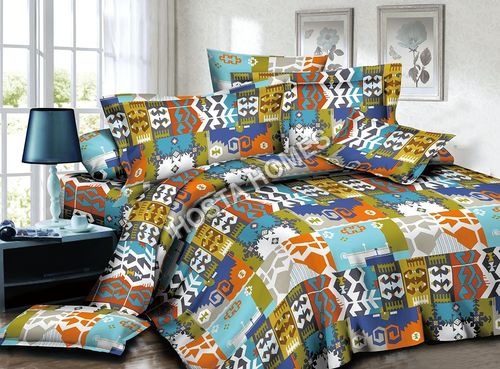 Multicolor Poly Cotton Bed Sheet Length: 90 X 100 Inch (In)