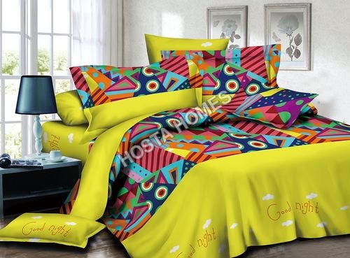 Multicolor Abstract Design Poly Cotton Bed Sheet