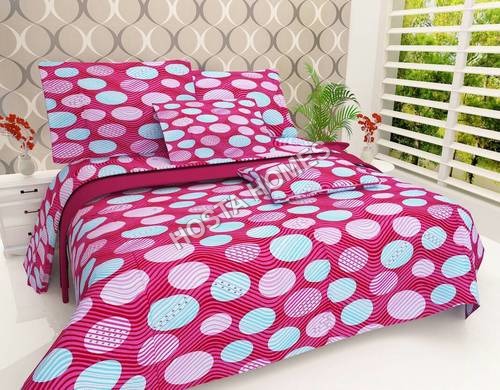 Pink Multicolor Cotton New Design Bed Sheet