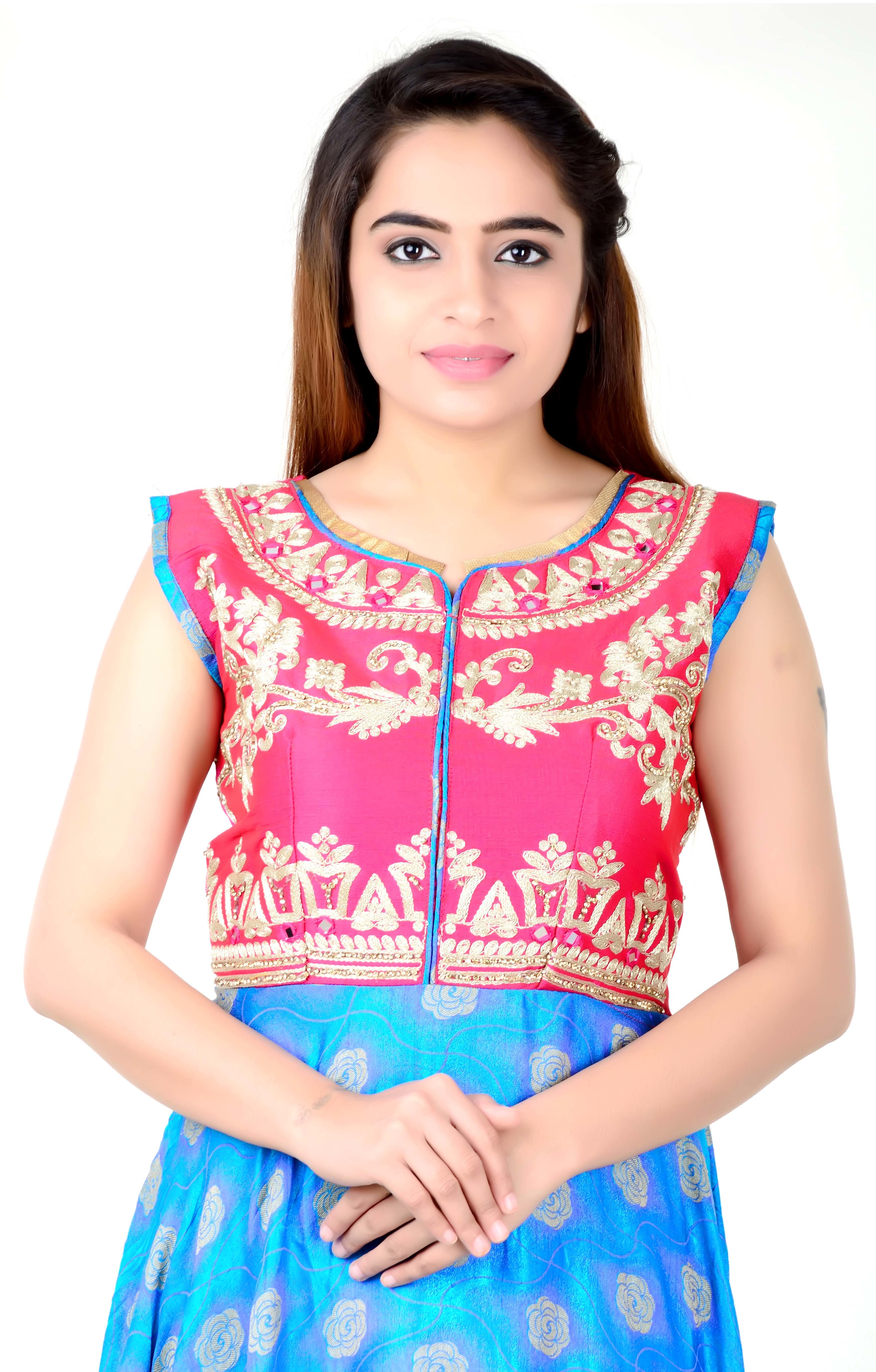Silk Anarkali Decoration Material: Beads