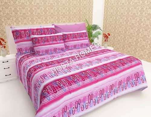 Pink Color Abstract Cotton Bed Sheet Length: 90 X 100 Inch (In)