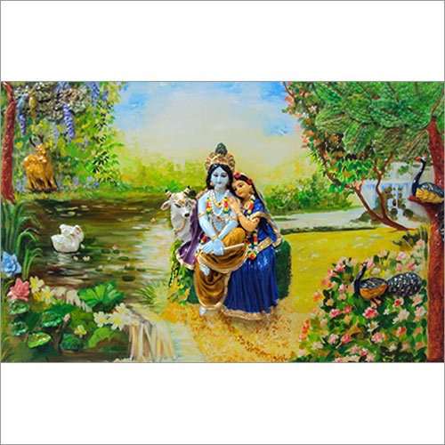 राधा कृष्ण की भित्तिचित्र कला