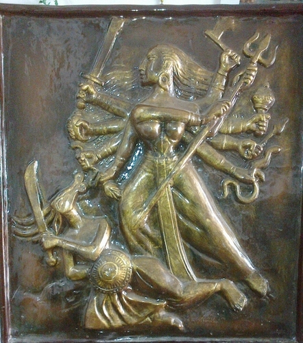फाइबर दुर्गा दीवार की भित्ति चित्र
