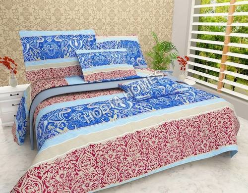 KOMFORT CREATIONS - Poly-Cotton Double Bed Sheet Set 2286x2540 mm | Multicolor Floral Pattern, Soft & Durable, Includes 2 Pillow Covers
